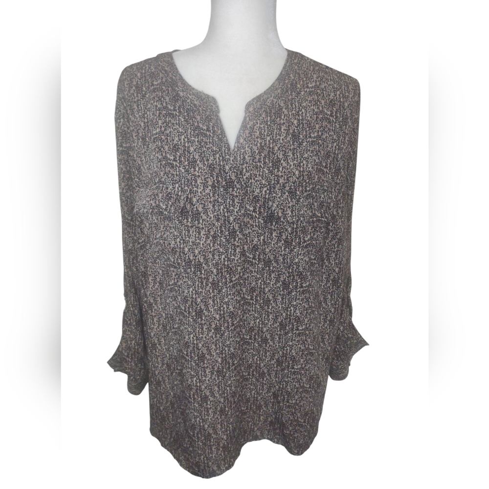 CJ banks top women's 1X small animal print black/tan‎